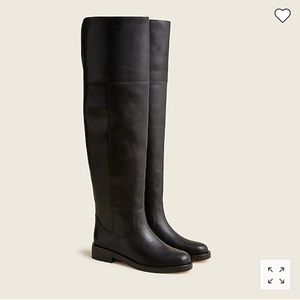J Crew Leather Over-the-Knee Riding Boots Black BNIB